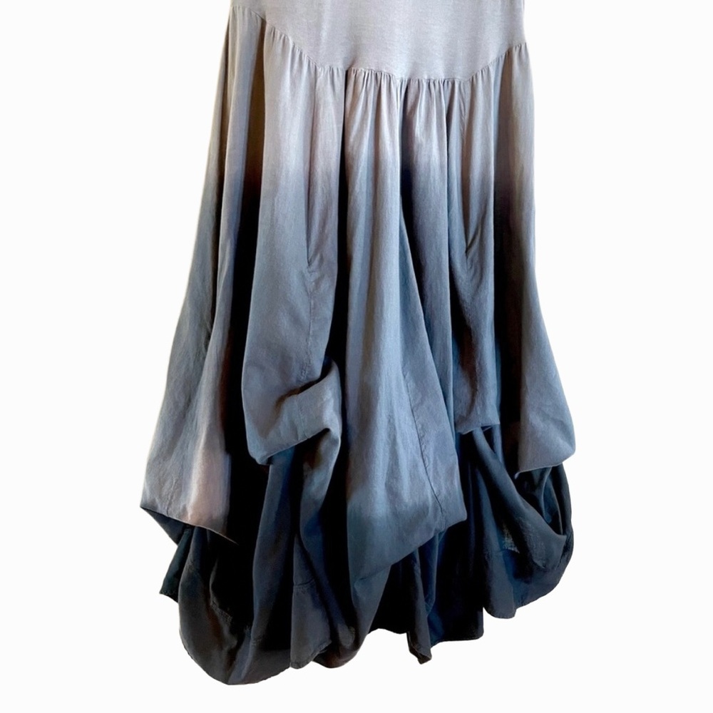 Luna Luz Belleza Dress Gray Gradient Lagenlook Off Shoulder Cotton M - Picture 6 of 10